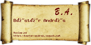 Bástár András névjegykártya